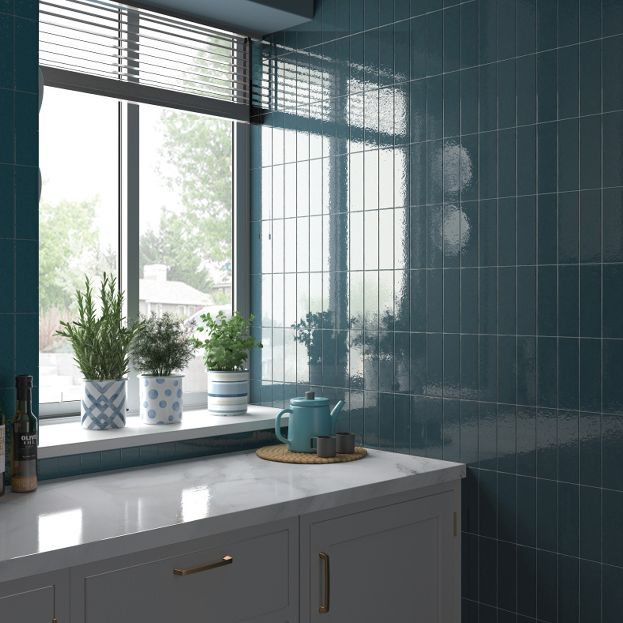 Equipe Ceramicas Kalma Deep Blue glans 6x18.6cm